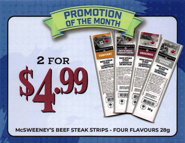 McSweeney's 28g Beef Steak Jerky 1 each ***Promo Retail 2 FOR $4.99***