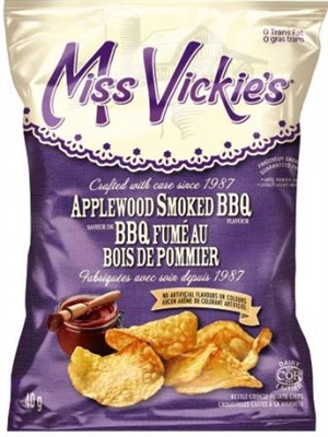 Miss Vickie's 40g Applewood Smoked BBQ Kettle Potato Chip 40's Sugg Ret $1.89