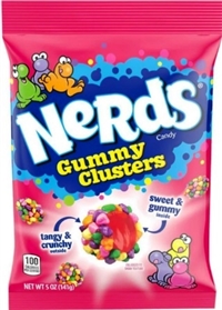 Nerds Clusters Peg Top Bag 12/142g Sugg Ret $4.59