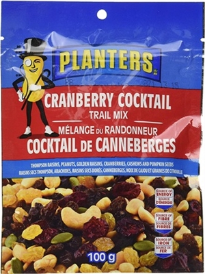 Planters 100g Cranberry Cocktail Trail Mix 12/100g Sugg Ret $3.09