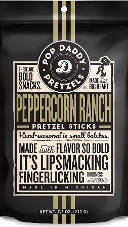 Pop Daddy Gourmet Pretzel Sticks Peppercorn Ranch 12/212g Sugg Ret $6.99