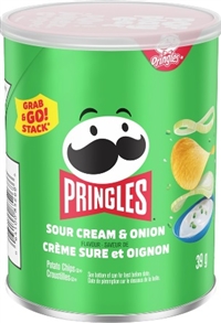 Pringles Mini Sour Cream & Onion Cans 12/37g Sugg Ret $2.09