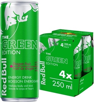 Red Bull 250 ml 4 Pack Green Edition Dragon Fruit 6/4/250ml Sugg Ret $3.79 ea or $14.99/4 Pack