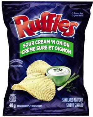 Ruffles 40g Sour Cream 'N Onion Potato Chip 48's Sugg Ret $1.89