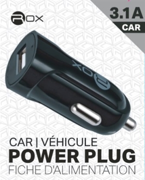 Rox. Car Charger USB 1 Port 3.1 Amps SM1FCC  6/ Sugg Ret $8.99