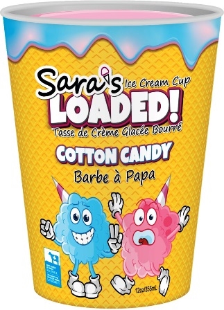 Sara's Cotton Candy Ice cream Cup 12/377ml Sugg Ret $4.49