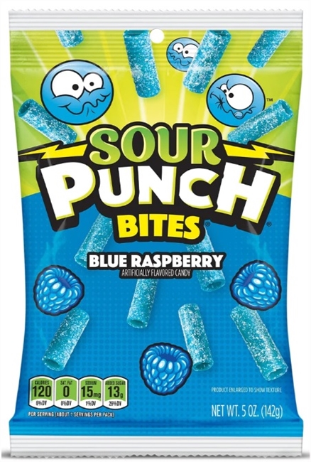Sour Punch Bites 142g Blue Raspberry 10/142g Sugg Ret $3.79