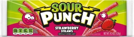 Sour Punch 57g Strawberry Straws 12/57g Sugg Ret $1.89***ON SALE 2 FOR $3.00***