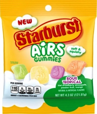 Starburst AIR Sour Tropical Peg Bag Gummies  12/122g Sugg Ret $5.79