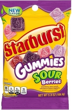 Starburst Peg  Sour Berries Gummies 12/164g Sugg Ret $5.79