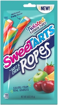Sweetarts Ropes Twisted Rainbow Punch Peg Top 12/141g Sugg Ret $4.29