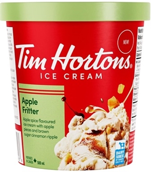 Tim Hortons Apple Fritter Ice Cream 8/500 ml Sugg Ret $7.89***ON SALE FOR  $6.39***