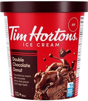 Tim Hortons Double Chocolate Donut Ice Cream 8/500 ml Sugg Ret $7.89***ON SALE FOR  $6.39***