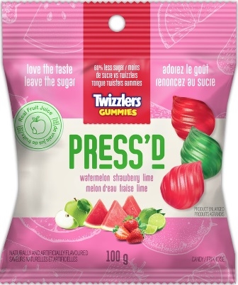 Twizzlers Gummies Press'D  Watermelon Strawberry Lime 12/100g Sugg Ret $6.99***ON SALE FOR $1.19 EACH***