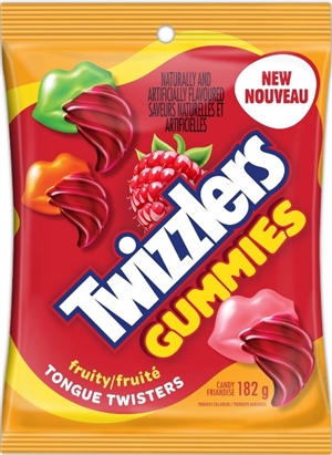 Twizzlers Gummies Fruity Tongue Twisters 10/182g Sugg Ret $4.29