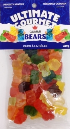 Ultimate Gourmet Header Bag Gummy Bears 12/230g Sugg Ret $4.99