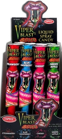 Viper Blast Sour Liquid Spray Candy 24/8ml Sugg Ret $5.99