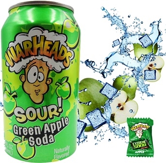 Warheads Sour Green Apple 12/355ml Sugg Ret $3.49