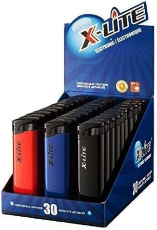 X-Lite Lighter Disposable, Pre-Filled, Assorted Colors 30 ct Display Sugg Ret $1.59
