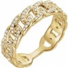 A diamond link ring laden with 0.25 carats of pure diamond shine in 14k gold.