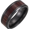 Titanium and Ash wood men's wedding band.