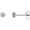 This air of 14k whit gold diamond cluster stud earrings feature 0.10 carats of round diamonds.