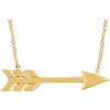 14K Yellow Gold Flying Arrow Necklace