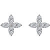 14k white gold diamond stud earrings with 1.25 carats of diamonds.