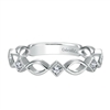 14k white gold diamond stackable ring with 0.08 carats.