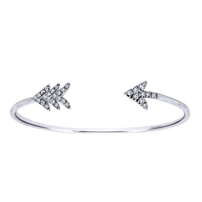 This arrow cuff bracelet will shoot its way right into your wardrobe, featuring white sapphires.