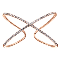 This rose gold bangle is styling with almost 2 carats of full round brilliant diamonds.