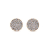 These 14k rose gold diamond stud earrings feature one quarter carats of round brilliant diamonds in a push back stud.