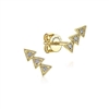 This pair of 14k yellow gold stud earrings feature delicate diamond accents.