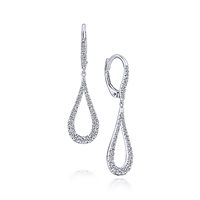 This 14k white gold diamond tapered drop earrings are loaded with 0.51 carats of shine.