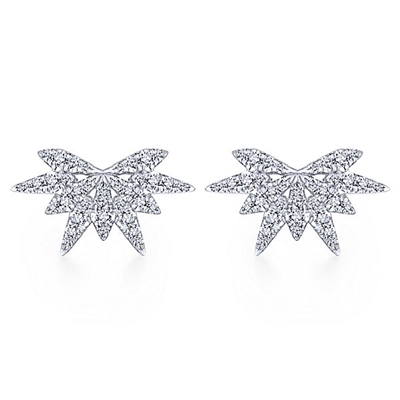 14k white gold and diamonds meet in this diamond stud earring.