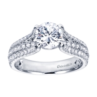Triple Row White Gold Diamond Engagement Ring