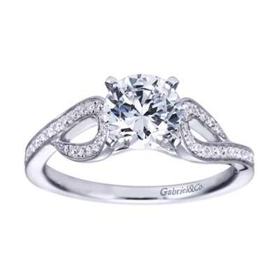 White Gold Diamond Contemporary Engagement Ring