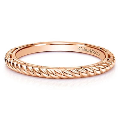A 14k rose gold stackable ring.