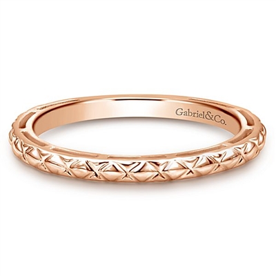 A 14k rose gold stackable ring.