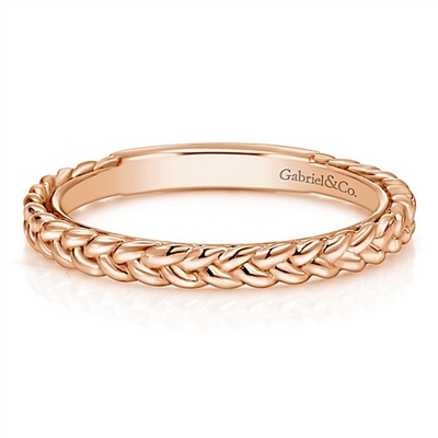 This 14k rose gold ring is a beautiful stackable.