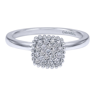 Coated in round brilliant diamonds, this 14k white gold diamond fashion ring is a beautifully simple way to