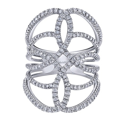 This 14k white gold diamond fashion ring is not your average ring! With over 1 carat of round brilliant diamonds lighting up this diamond fashion ring.