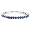 Round sapphires assemble along 14k white gold in this stunningly simple and elegant stackable ring.