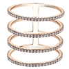 This 14k rose gold diamond ring features four rows of diamonds.