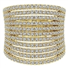 This 14k yellow gold stacked diamond ring features 11 rows of diamonds.