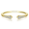 14k yellow gold diamond stackable ring.