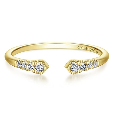14k yellow gold diamond stackable ring.