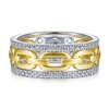 This 14k white and yellow gold ring features over one third carats of round brilliant diamonds.