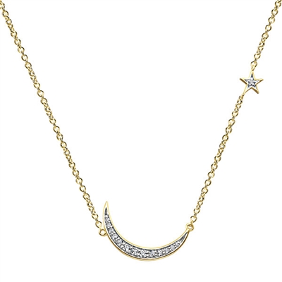 This shining diamond necklace glistens like the moon and stars above!