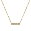 14 yellow gold creates this diamond bar necklace.